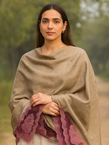 Pashmina Shawl Elegant And Beautiful Machine Cut Work With Machine Embroidery Shawl Excellent Quality Pashmina